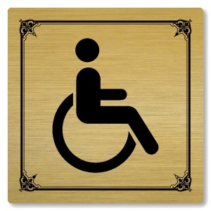 WC invalidé, 80x80mm, zlatá, Nebraska